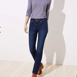Loft curvy straight blue jeans